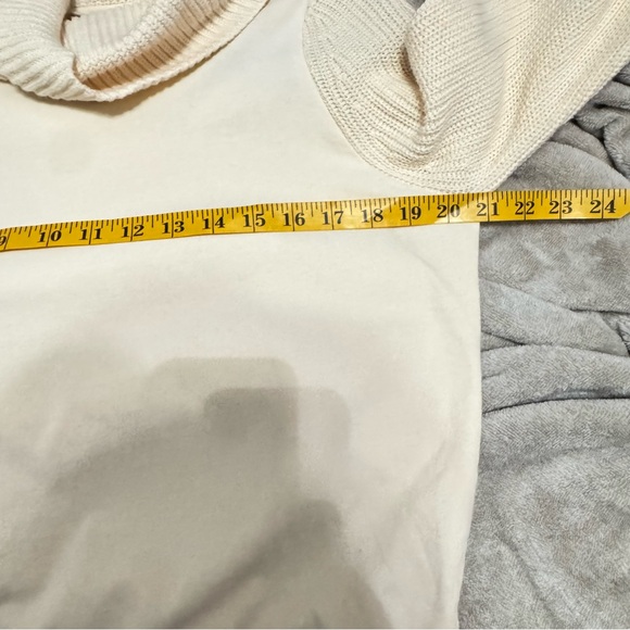 Anthropologie Dolan Left Coast Mixed Media Cowl Neck Cream Sweater M - Picture 3 of 9